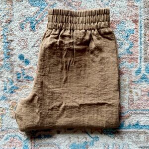 Zara Casual Brown Linen Pants